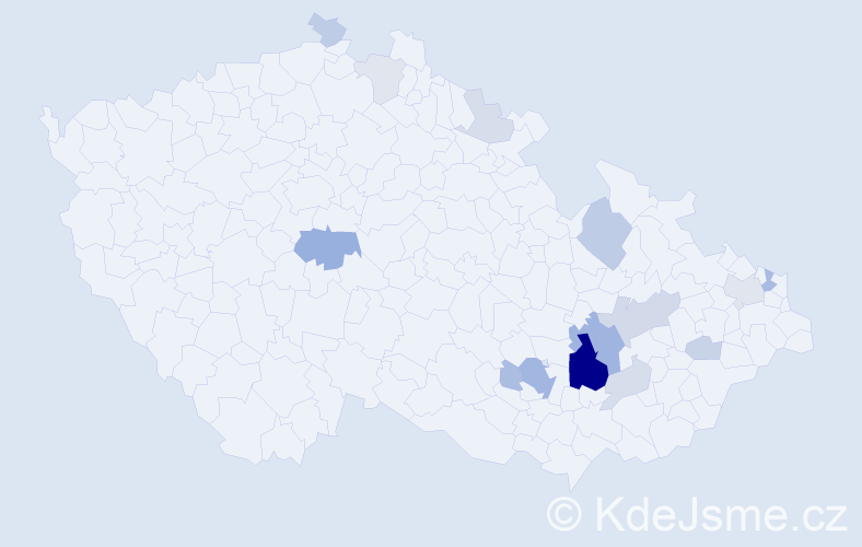 Příjmení: 'Pitela', počet výskytů 48 v celé ČR