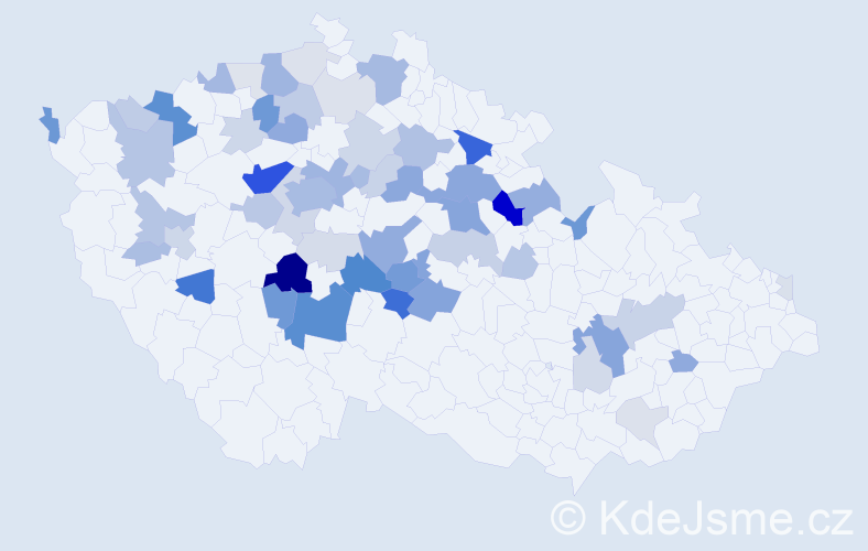 Příjmení: 'Jenčíková', počet výskytů 189 v celé ČR