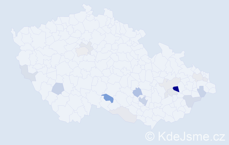 Příjmení: 'Frydrýšková', počet výskytů 39 v celé ČR