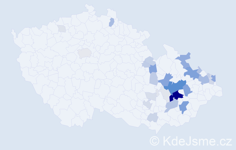 Příjmení: 'Skácelík', počet výskytů 117 v celé ČR