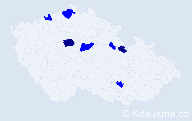 Příjmení: 'Klubertová', počet výskytů 9 v celé ČR