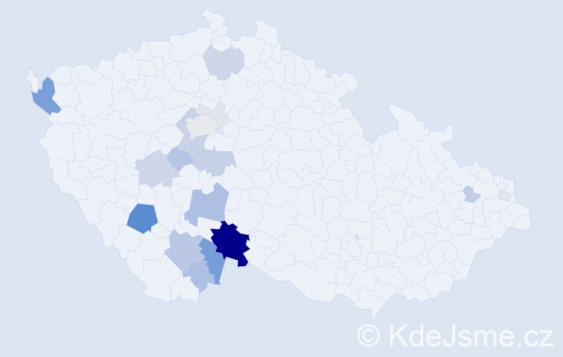 Příjmení: 'Přílepek', počet výskytů 64 v celé ČR