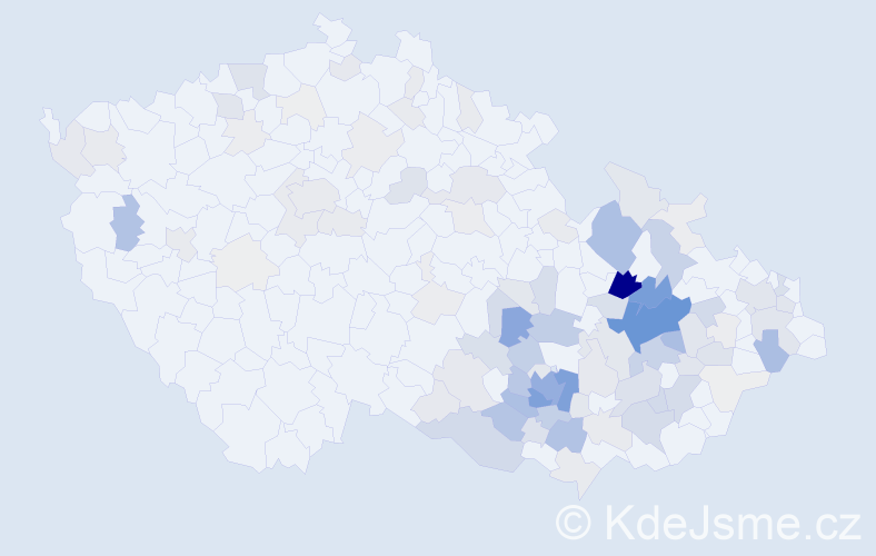 Příjmení: 'Bartoněk', počet výskytů 505 v celé ČR