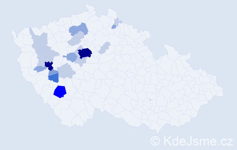 Příjmení: 'Tafatová', počet výskytů 58 v celé ČR