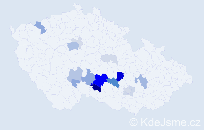 Příjmení: 'Fexa', počet výskytů 63 v celé ČR