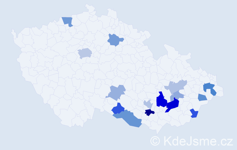 Příjmení: 'Dobíšek', počet výskytů 30 v celé ČR