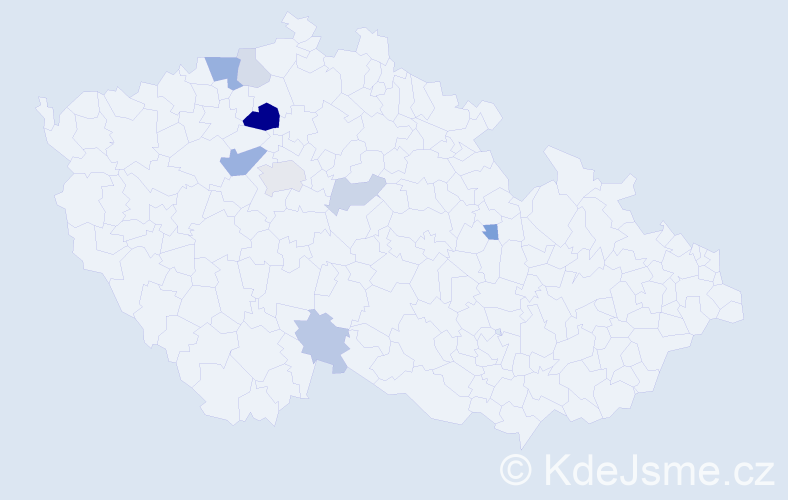 Příjmení: 'Lukašovská', počet výskytů 19 v celé ČR