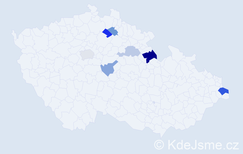 Příjmení: 'Lokayová', počet výskytů 12 v celé ČR