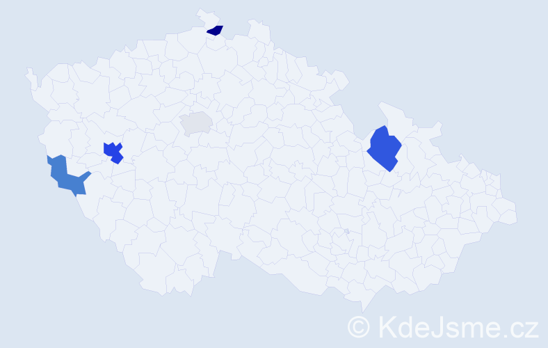 Příjmení: 'Velleková', počet výskytů 9 v celé ČR