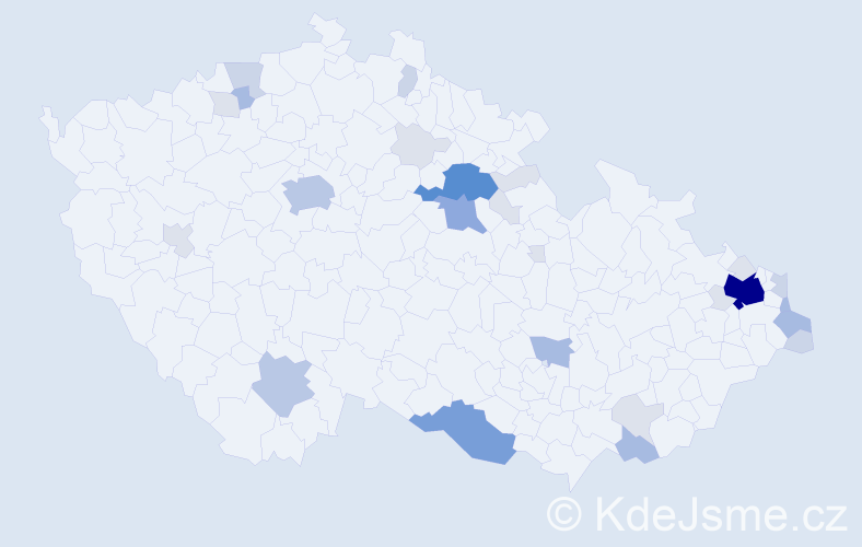 Příjmení: 'Balažovičová', počet výskytů 95 v celé ČR