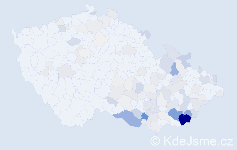 Příjmení: 'Kročilová', počet výskytů 472 v celé ČR