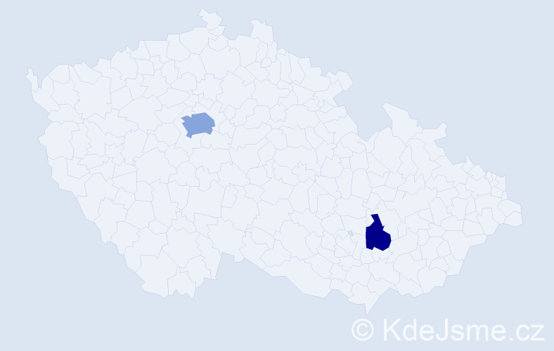 Příjmení: 'Migač', počet výskytů 4 v celé ČR