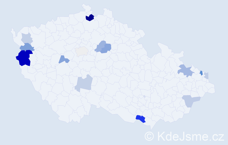 Příjmení: 'Országová', počet výskytů 24 v celé ČR