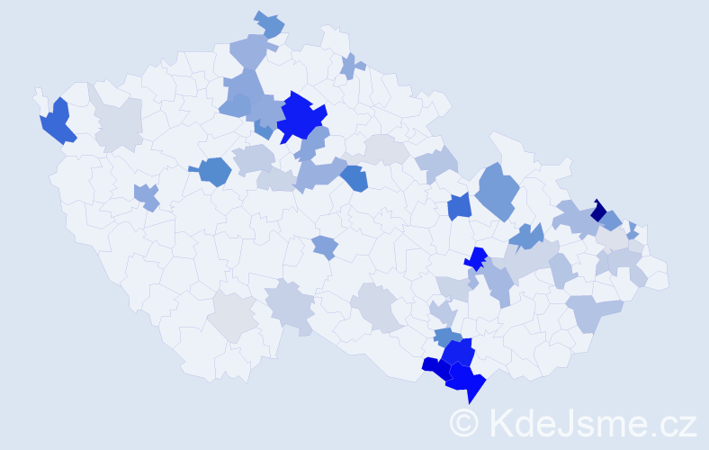 Příjmení: 'Kern', počet výskytů 153 v celé ČR