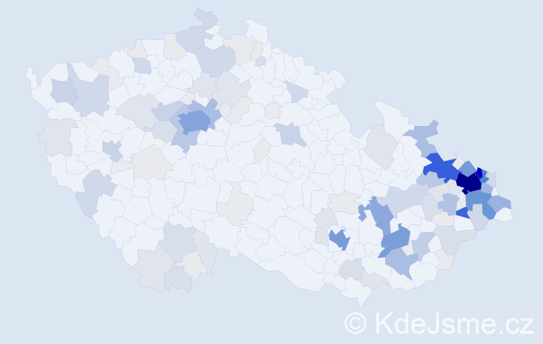 Příjmení: 'Adamčíková', počet výskytů 533 v celé ČR