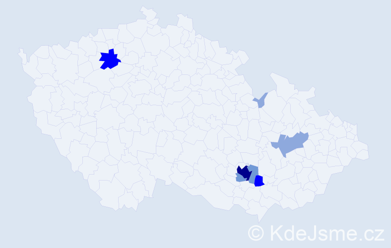 Příjmení: 'Maršal', počet výskytů 18 v celé ČR