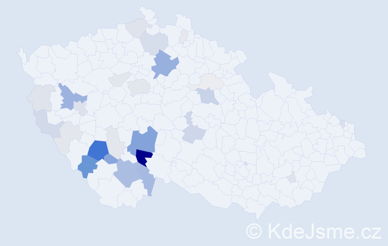 Příjmení: 'Bělohlavová', počet výskytů 133 v celé ČR