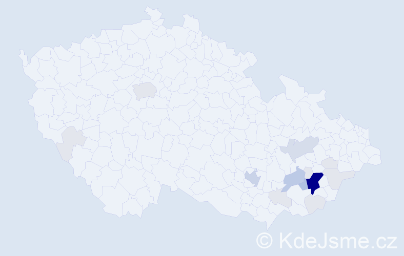 Příjmení: 'Trčala', počet výskytů 59 v celé ČR
