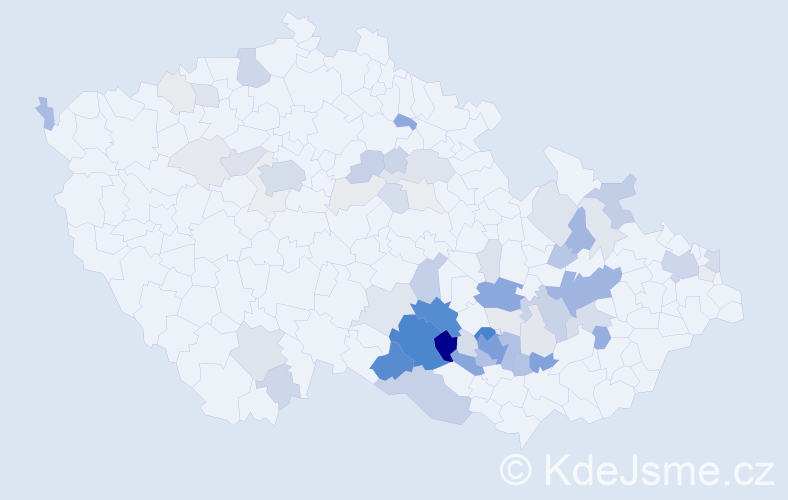 Příjmení: 'Machát', počet výskytů 258 v celé ČR