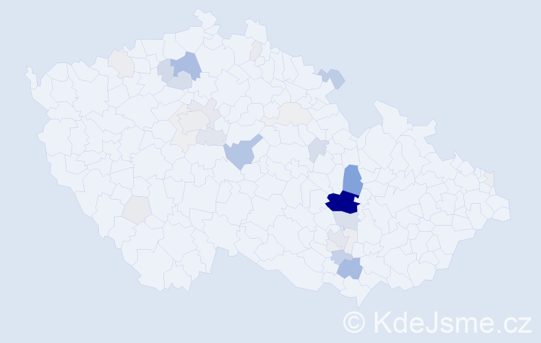 Příjmení: 'Bohatec', počet výskytů 131 v celé ČR