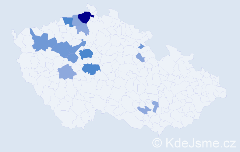 Příjmení: 'Vospálková', počet výskytů 50 v celé ČR