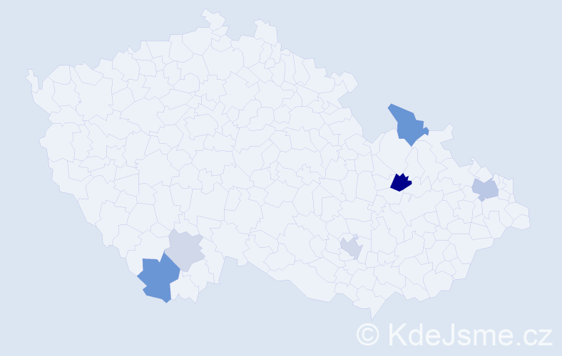 Příjmení: 'Bandik', počet výskytů 13 v celé ČR