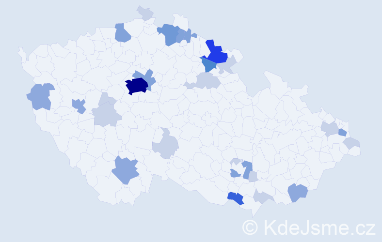 Příjmení: 'Grega', počet výskytů 74 v celé ČR