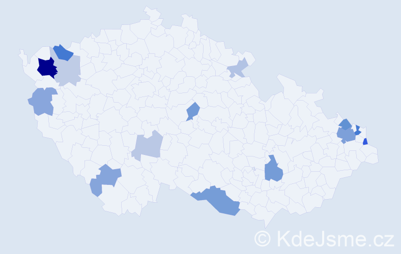 Příjmení: 'Ďurianová', počet výskytů 36 v celé ČR