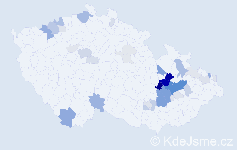 Příjmení: 'Peč', počet výskytů 110 v celé ČR