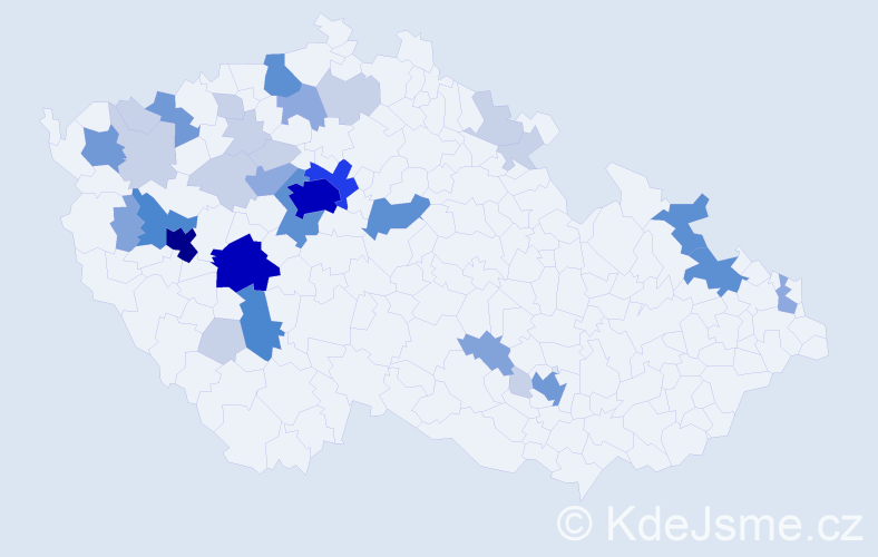 Příjmení: 'Tyll', počet výskytů 116 v celé ČR