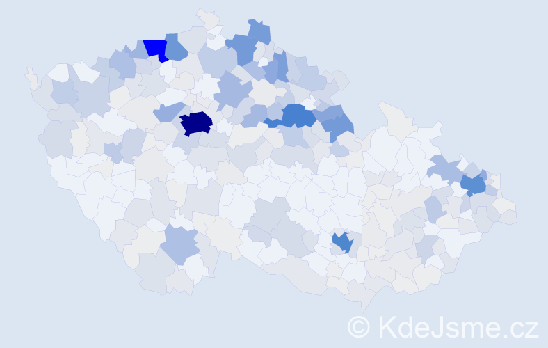Příjmení: 'Tomáš', počet výskytů 1397 v celé ČR