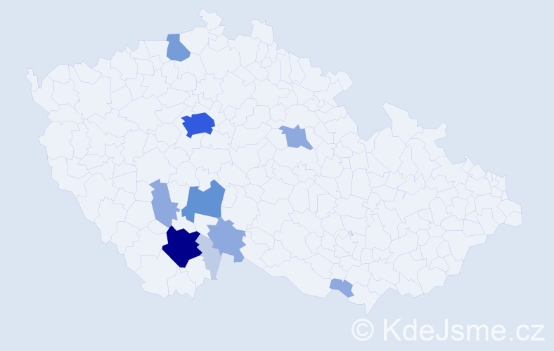 Příjmení: 'Půlpytel', počet výskytů 32 v celé ČR