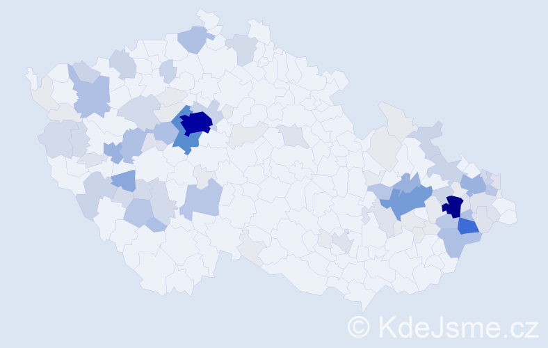 Příjmení: 'Hrachovcová', počet výskytů 383 v celé ČR