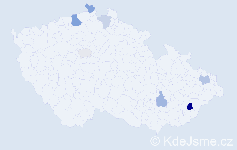 Příjmení: 'Volko', počet výskytů 13 v celé ČR