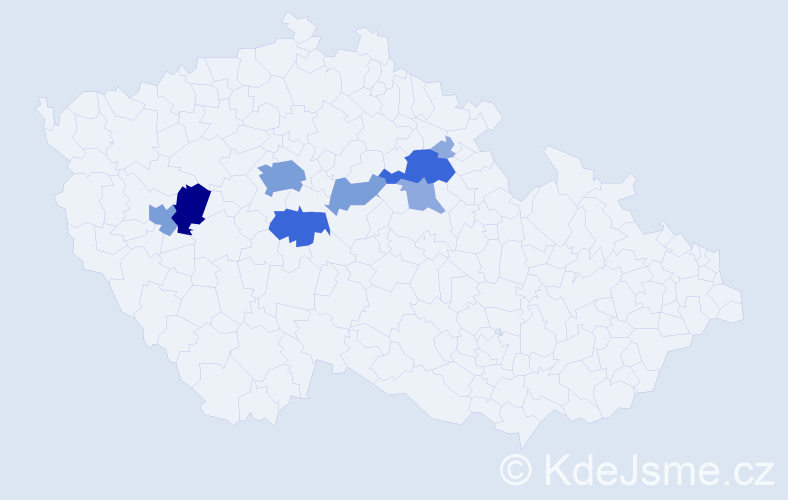 Příjmení: 'Vidrnová', počet výskytů 23 v celé ČR
