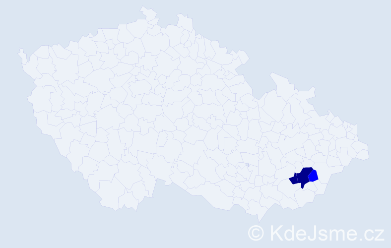 Příjmení: 'Lobodássová', počet výskytů 5 v celé ČR