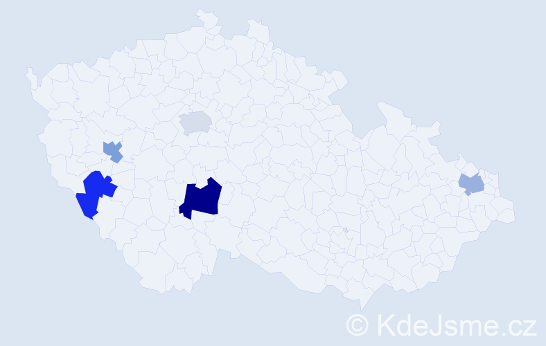 Příjmení: 'Bošňák', počet výskytů 6 v celé ČR