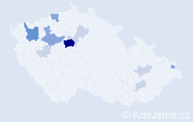 Příjmení: 'Pergner', počet výskytů 37 v celé ČR
