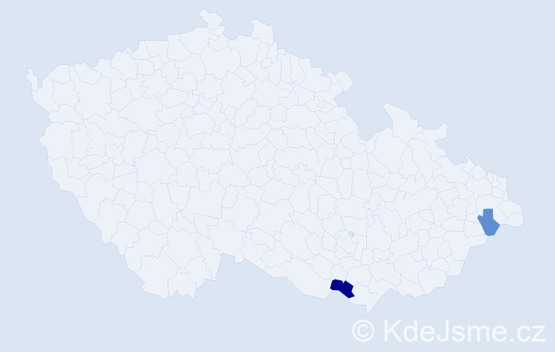 Příjmení: 'Sikorai', počet výskytů 3 v celé ČR