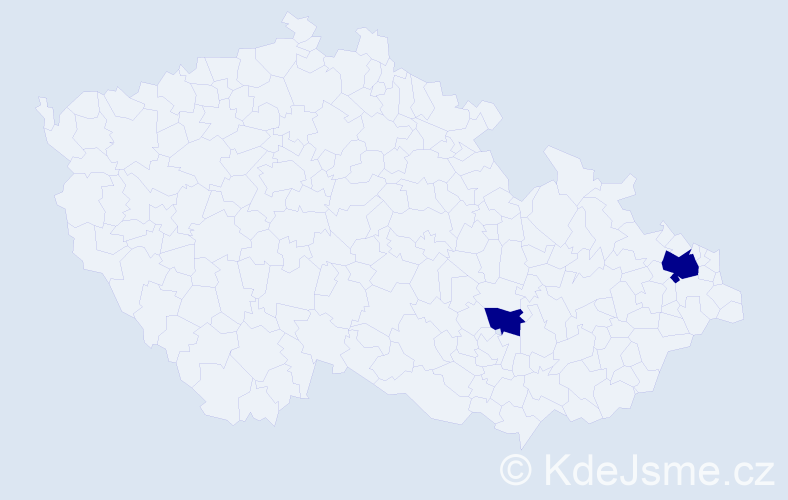 Příjmení: 'Kymadzeová', počet výskytů 2 v celé ČR