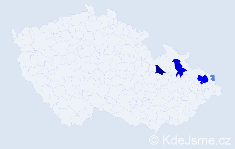 Příjmení: 'Kotkolíková', počet výskytů 8 v celé ČR
