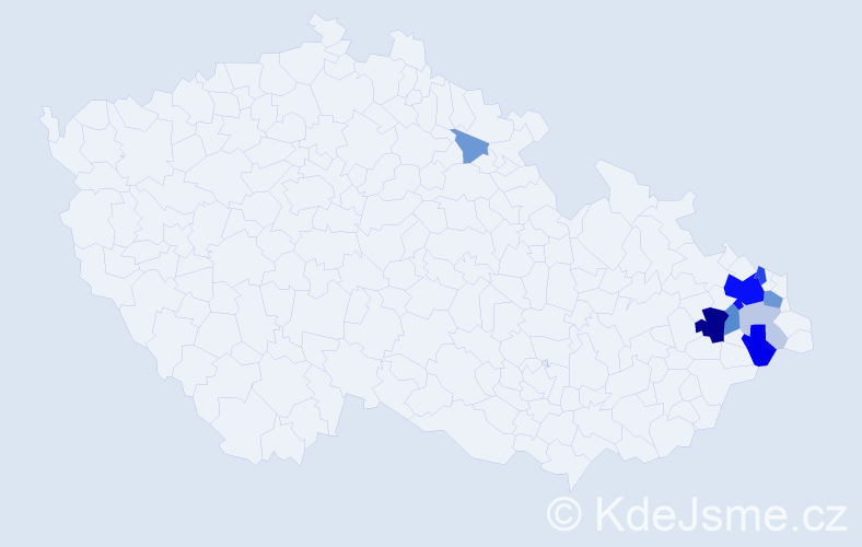 Příjmení: 'Kita', počet výskytů 32 v celé ČR
