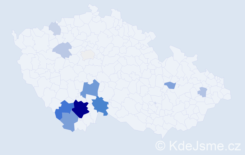 Příjmení: 'Kümmelová', počet výskytů 36 v celé ČR