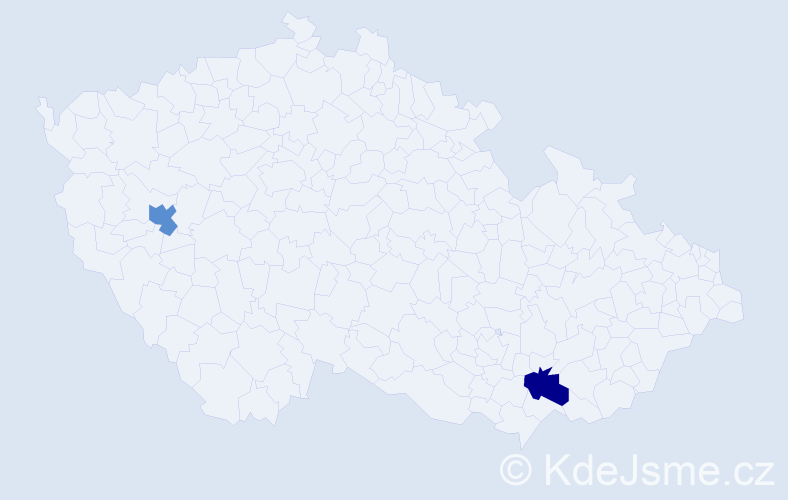 Příjmení: 'Csomová', počet výskytů 2 v celé ČR