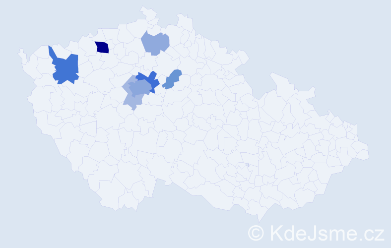 Příjmení: 'Pšád', počet výskytů 24 v celé ČR