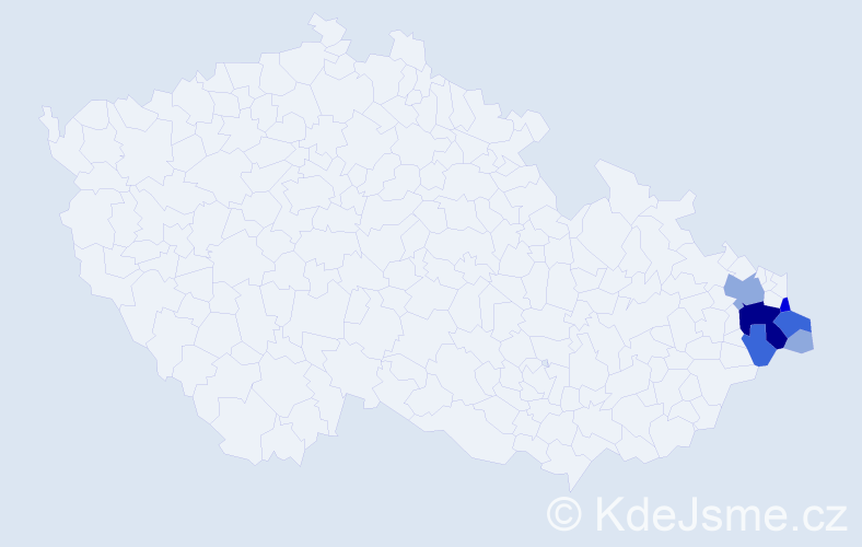 Příjmení: 'Machandrová', počet výskytů 23 v celé ČR