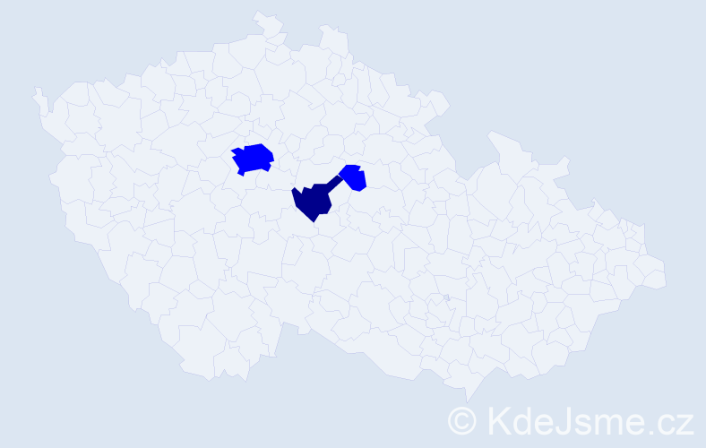 Příjmení: 'Kekl', počet výskytů 4 v celé ČR