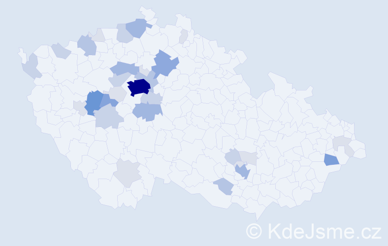 Příjmení: 'Ekl', počet výskytů 104 v celé ČR