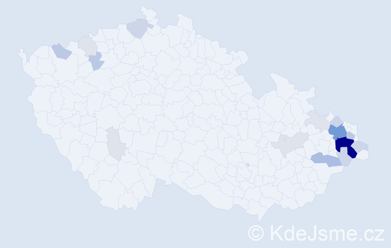 Příjmení: 'Korbášová', počet výskytů 66 v celé ČR