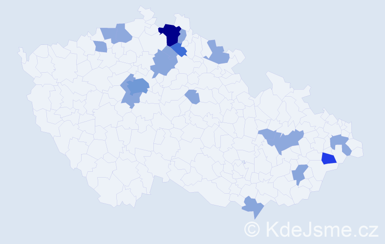 Příjmení: 'Knébl', počet výskytů 43 v celé ČR